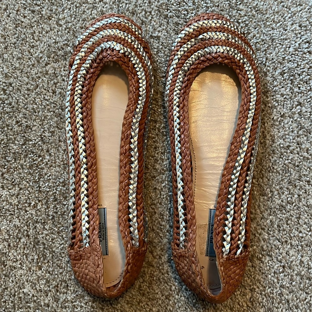 Prada Woven Flats